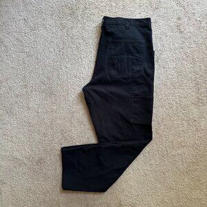 Brahma Pants Mens 44x32 Carpenter Canvas Black High Rise Pockets Straight Leg